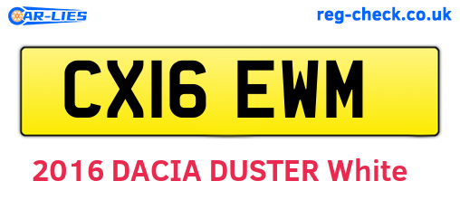CX16EWM are the vehicle registration plates.