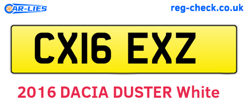 CX16EXZ are the vehicle registration plates.