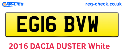 EG16BVW are the vehicle registration plates.