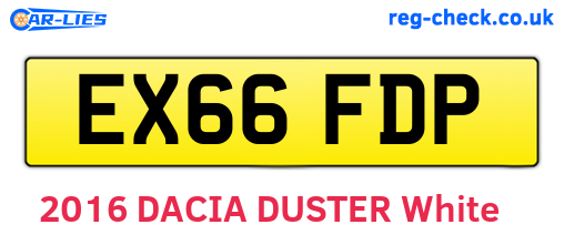 EX66FDP are the vehicle registration plates.