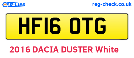 HF16OTG are the vehicle registration plates.