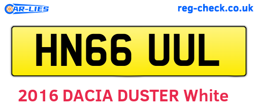 HN66UUL are the vehicle registration plates.