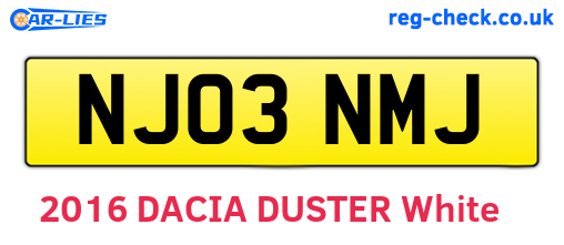 NJ03NMJ are the vehicle registration plates.