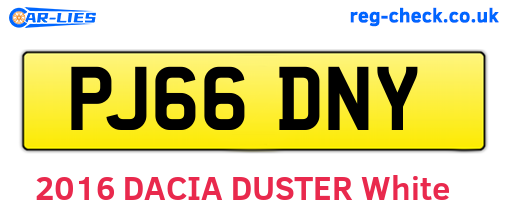 PJ66DNY are the vehicle registration plates.