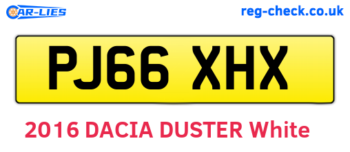 PJ66XHX are the vehicle registration plates.