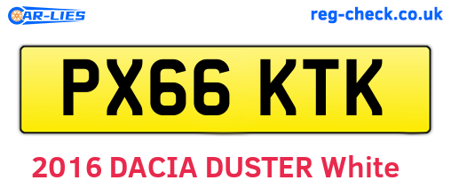 PX66KTK are the vehicle registration plates.