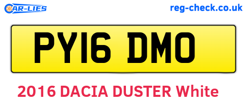PY16DMO are the vehicle registration plates.