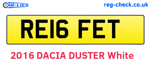 RE16FET are the vehicle registration plates.