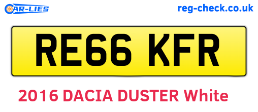 RE66KFR are the vehicle registration plates.