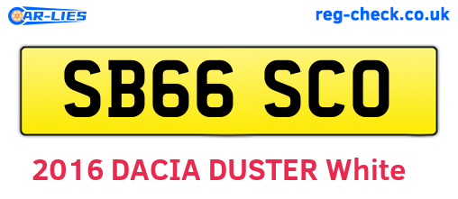 SB66SCO are the vehicle registration plates.