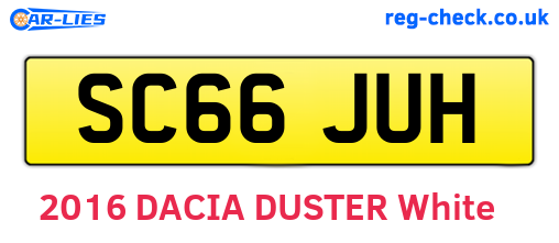 SC66JUH are the vehicle registration plates.