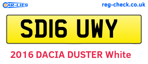 SD16UWY are the vehicle registration plates.
