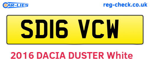 SD16VCW are the vehicle registration plates.