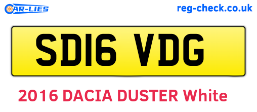 SD16VDG are the vehicle registration plates.