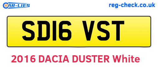 SD16VST are the vehicle registration plates.