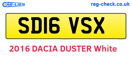 SD16VSX are the vehicle registration plates.