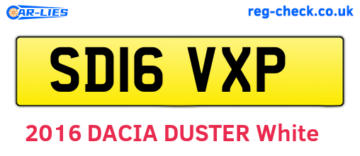 SD16VXP are the vehicle registration plates.