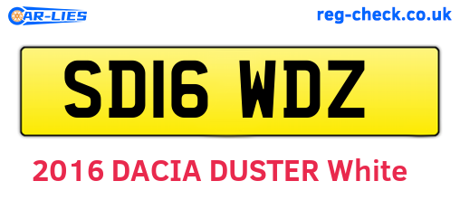 SD16WDZ are the vehicle registration plates.