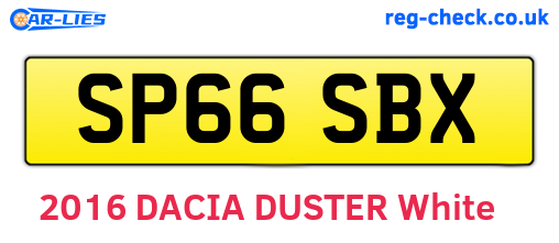 SP66SBX are the vehicle registration plates.