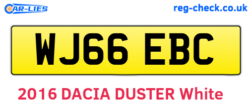 WJ66EBC are the vehicle registration plates.