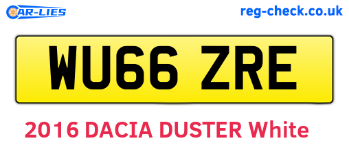 WU66ZRE are the vehicle registration plates.