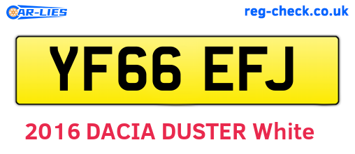 YF66EFJ are the vehicle registration plates.
