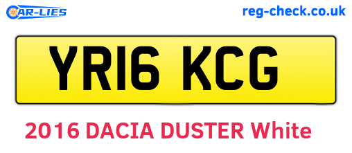 YR16KCG are the vehicle registration plates.