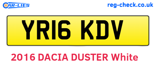 YR16KDV are the vehicle registration plates.