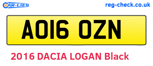 AO16OZN are the vehicle registration plates.