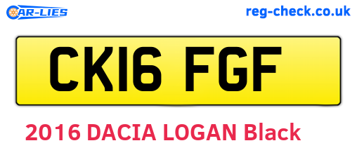CK16FGF are the vehicle registration plates.