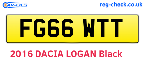 FG66WTT are the vehicle registration plates.