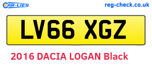 LV66XGZ are the vehicle registration plates.