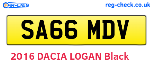 SA66MDV are the vehicle registration plates.
