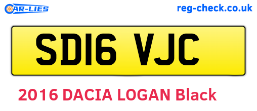 SD16VJC are the vehicle registration plates.