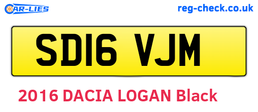 SD16VJM are the vehicle registration plates.