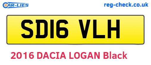 SD16VLH are the vehicle registration plates.