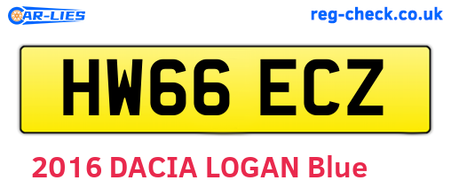 HW66ECZ are the vehicle registration plates.