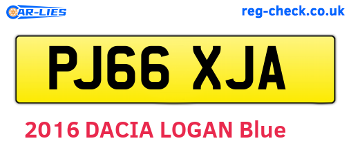 PJ66XJA are the vehicle registration plates.