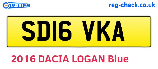 SD16VKA are the vehicle registration plates.