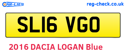 SL16VGO are the vehicle registration plates.