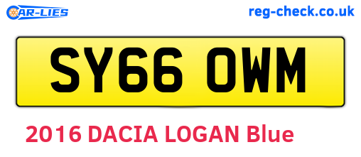 SY66OWM are the vehicle registration plates.