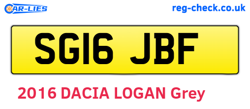 SG16JBF are the vehicle registration plates.