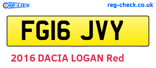 FG16JVY are the vehicle registration plates.