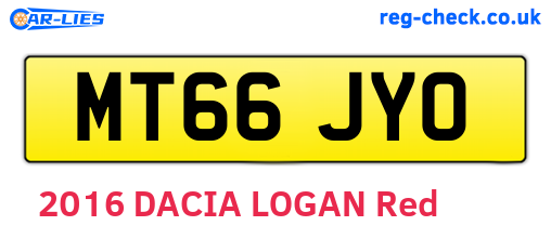 MT66JYO are the vehicle registration plates.