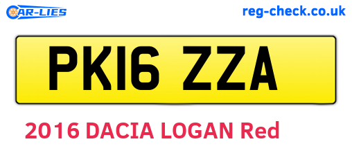 PK16ZZA are the vehicle registration plates.