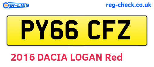 PY66CFZ are the vehicle registration plates.