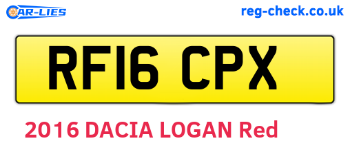 RF16CPX are the vehicle registration plates.