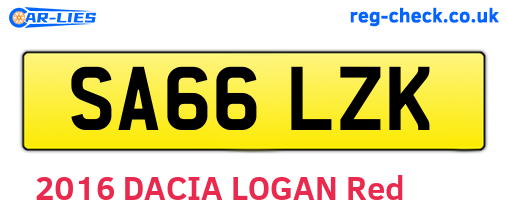 SA66LZK are the vehicle registration plates.
