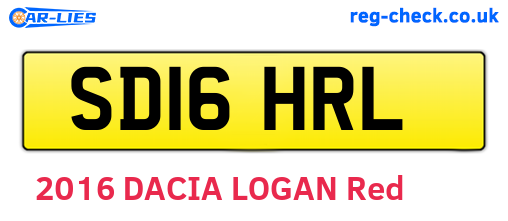 SD16HRL are the vehicle registration plates.
