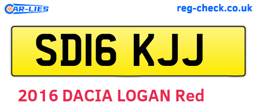 SD16KJJ are the vehicle registration plates.